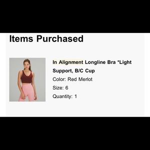 In alignment longline bra red merlot